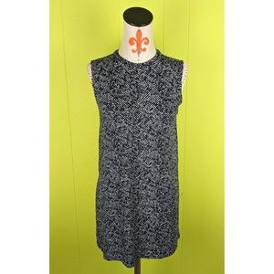 J. Jill Wearever Collection Petite XS Sleeveless Tunic Top Black White Stripes
